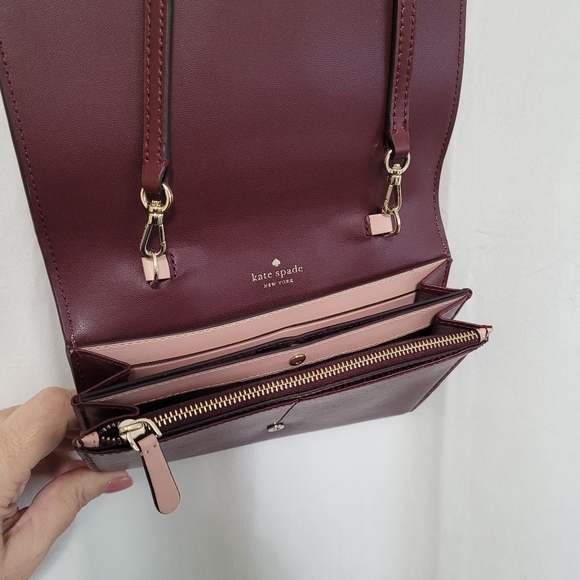 Kate Spade Kerri Small Flap Wallet On A String /Cherrywood - Picture 6 of 16